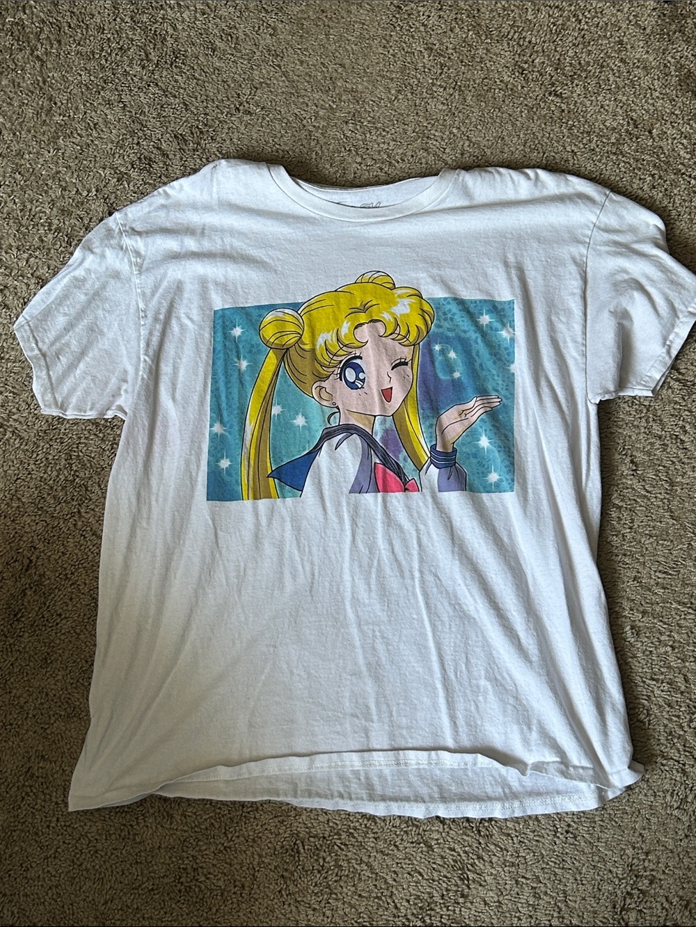 Sailor Moon Graphic Tee - White with Yellow Accent